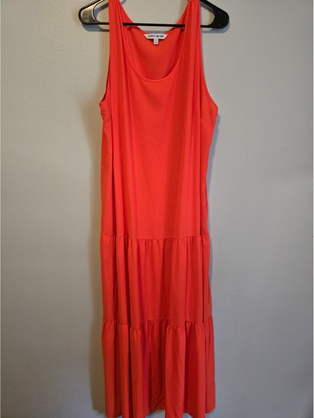 Elizabeth and James Flame Orange Sleeveless Tiered Maxi Dress (XXL)